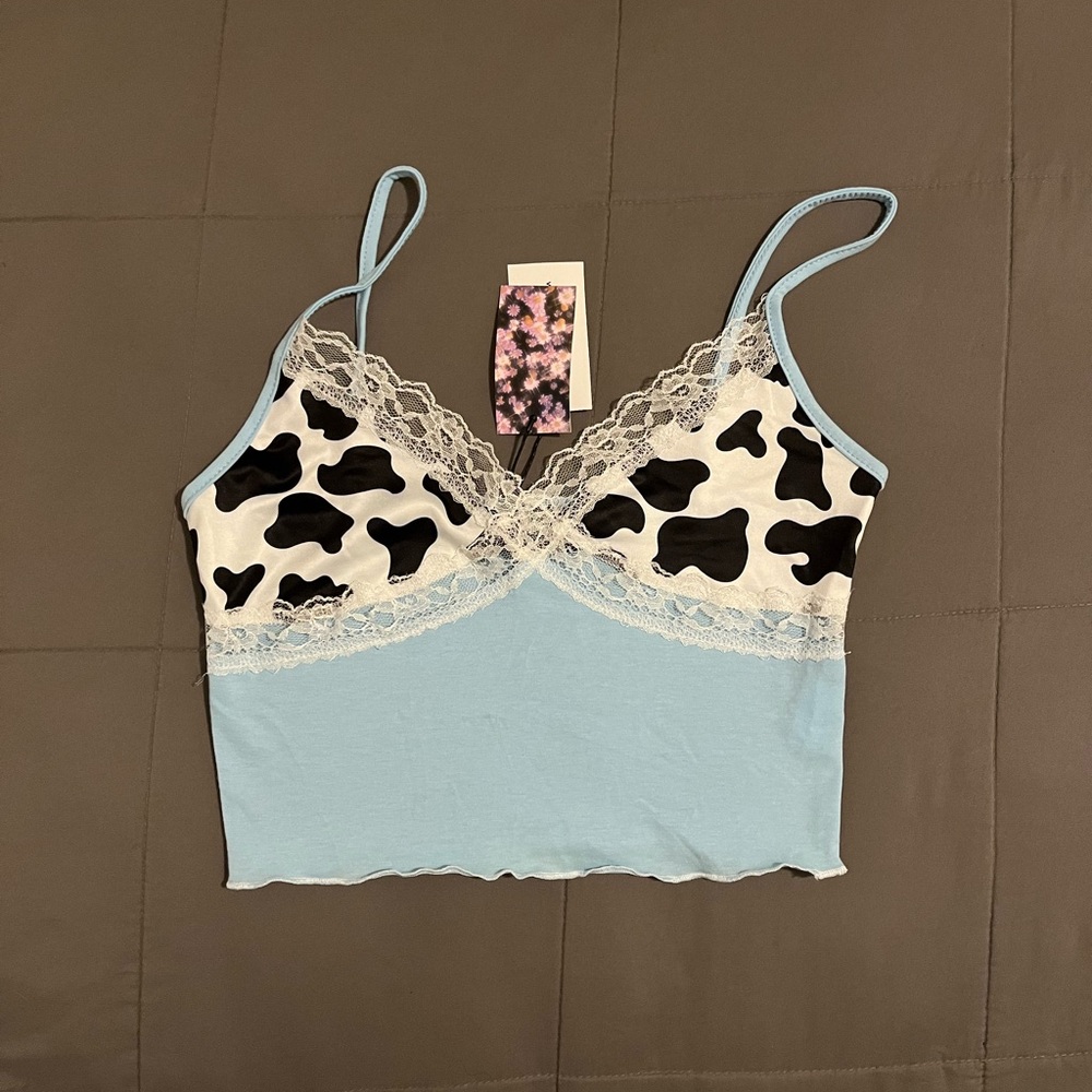 Cider: Y2K Blue cowboy tank